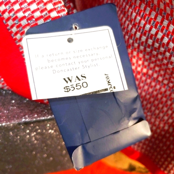 Doncaster Red Glitter Office Siren Tweed Jacket ..size 8 - Picture 11 of 11